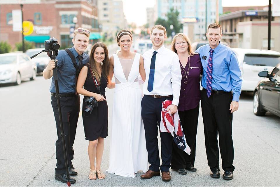 Couple with their guests