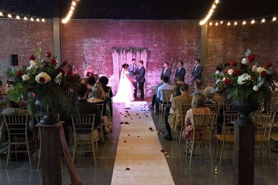 Indoor wedding ceremony