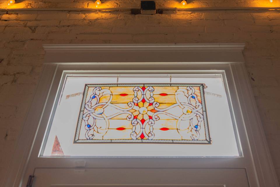 Stained glass in event space