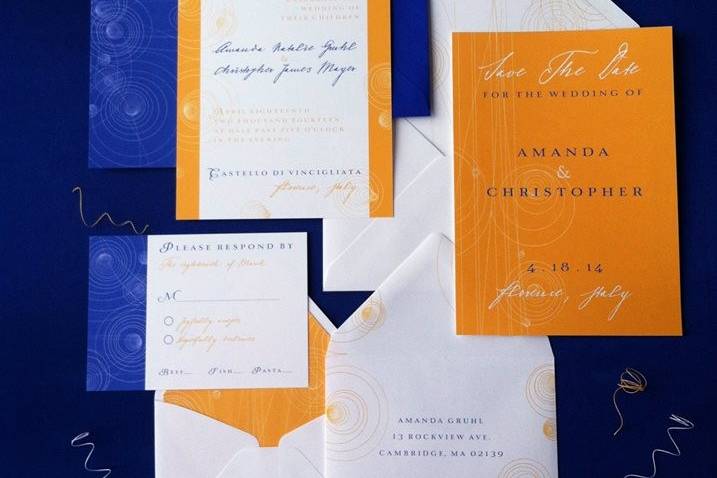 Neutrino wedding invitations