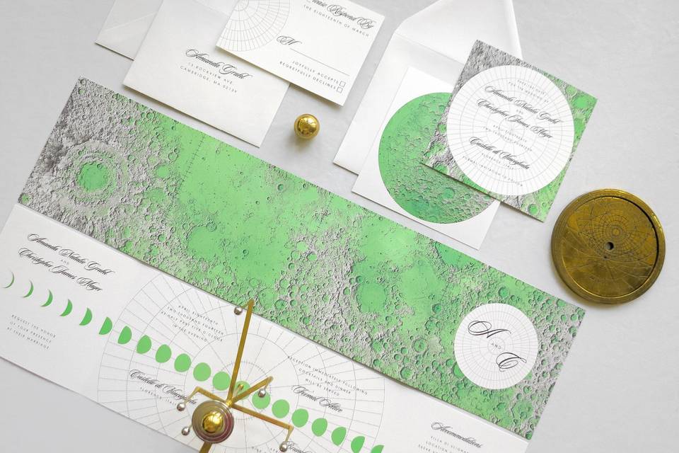 Selenography wedding invitations