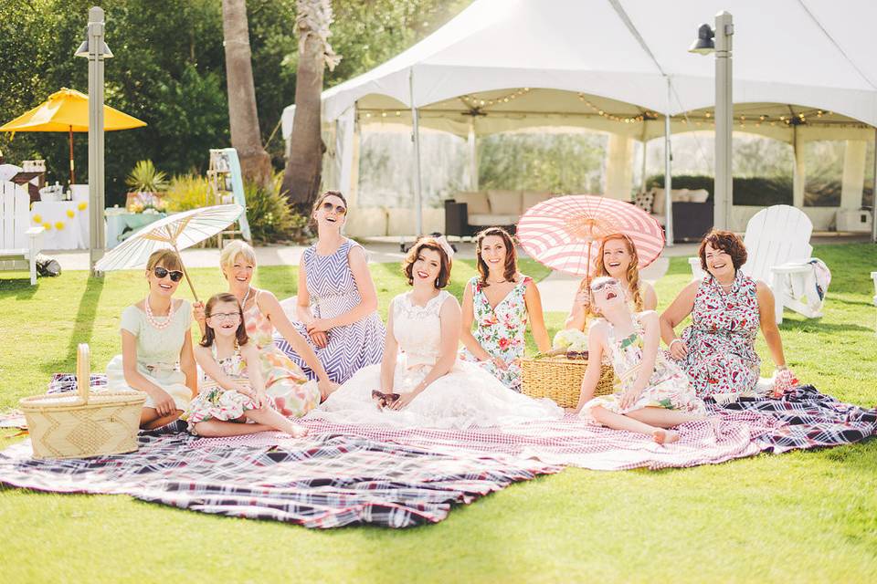 Bridal Party under the Palm Trees!