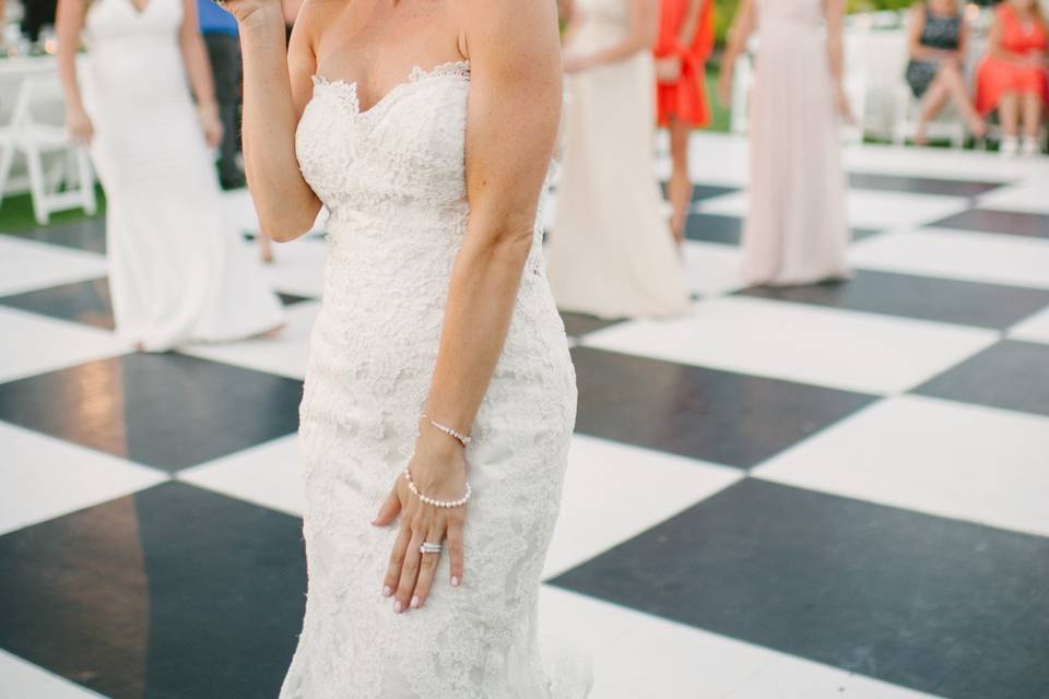 Catching the garter.. football style!