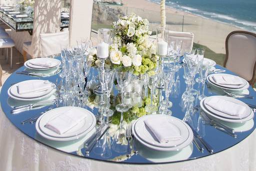 Table setup with centerpiece