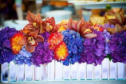 A burst of color for a beach wedding