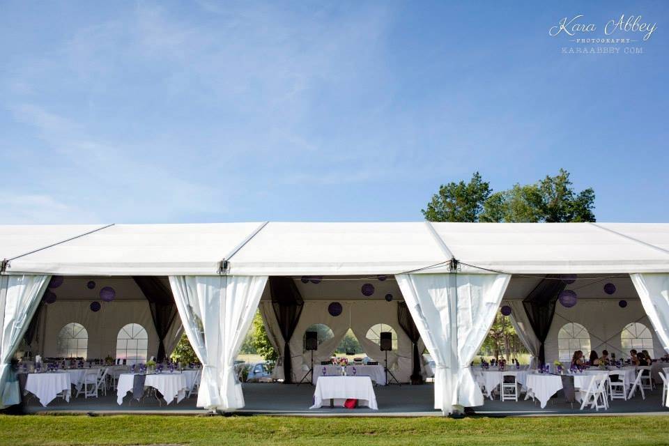 Orange table cloths