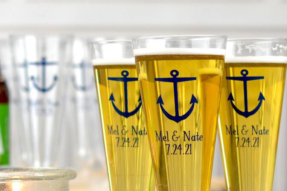 Personalized Pilsner cups