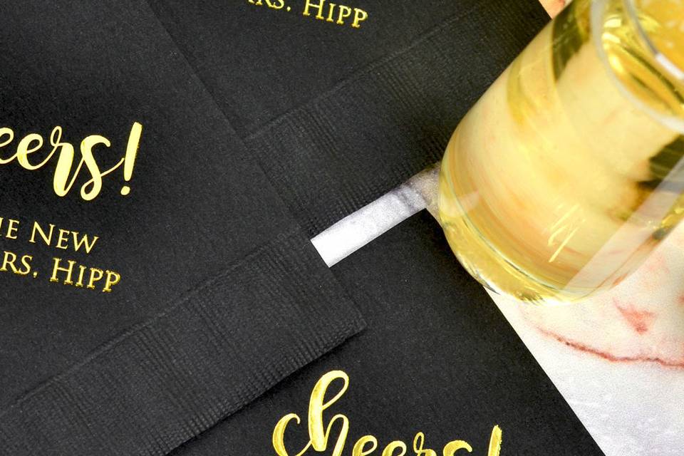 Personalized wedding cocktail napkins