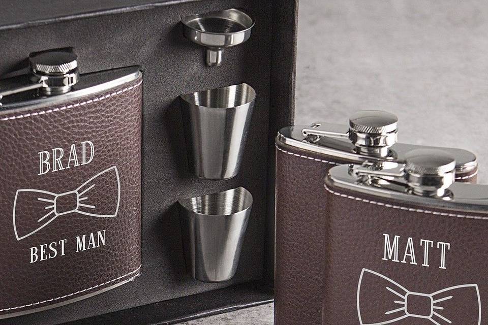 Personalized groomsmen flasks