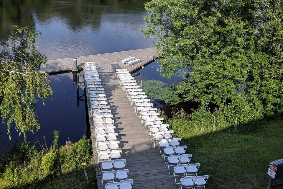 Outdoor wedding setup