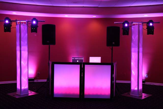 DJ booth and lights