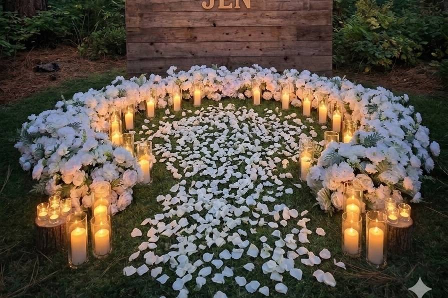 Sunset aisle flowers