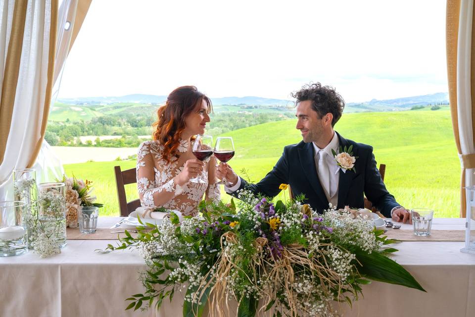 Bride and Groom table setting