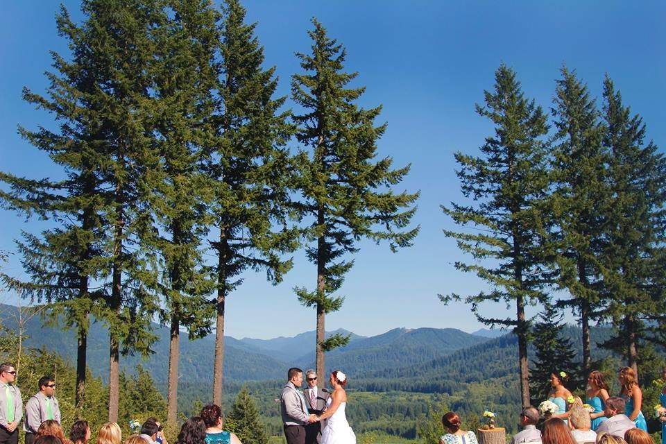 Outdoor wedding ceremony