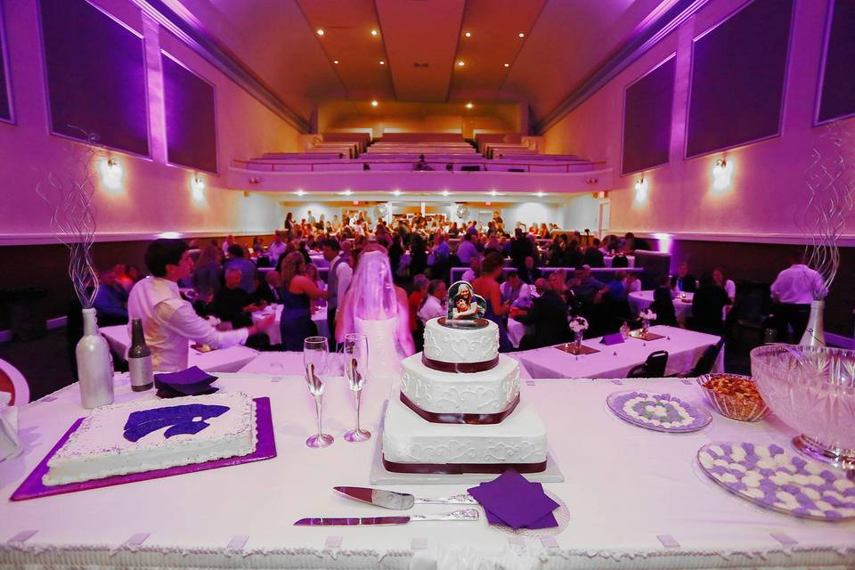 Beverage and wedding cake station