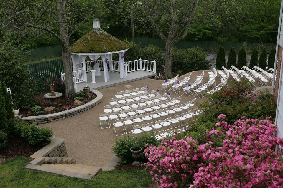 Outdoor wedding setup