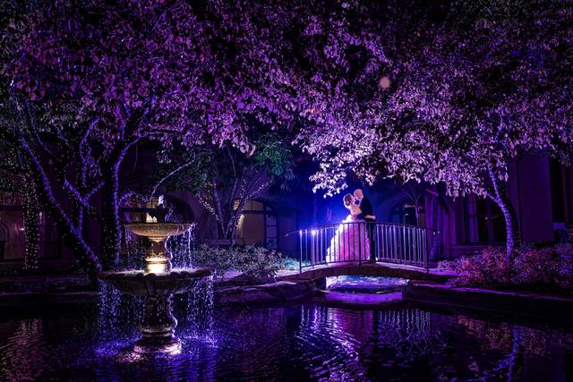 Nighttime courtyard