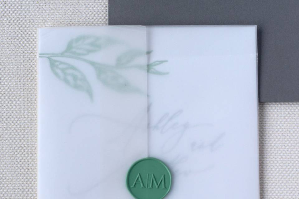 Wedding Invitation, wax seal