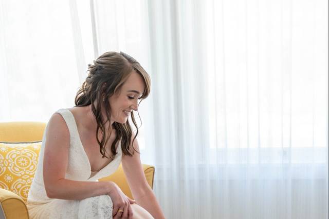 Bride getting ready