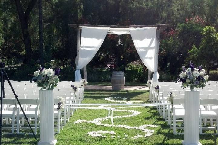 Outdoor wedding setup