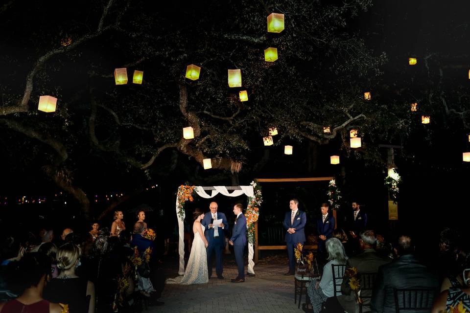 Lanterns lit in Africa Circle