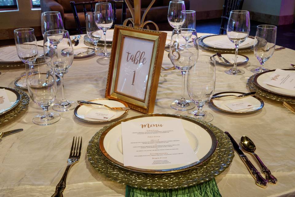 Reilly's Reception table setup