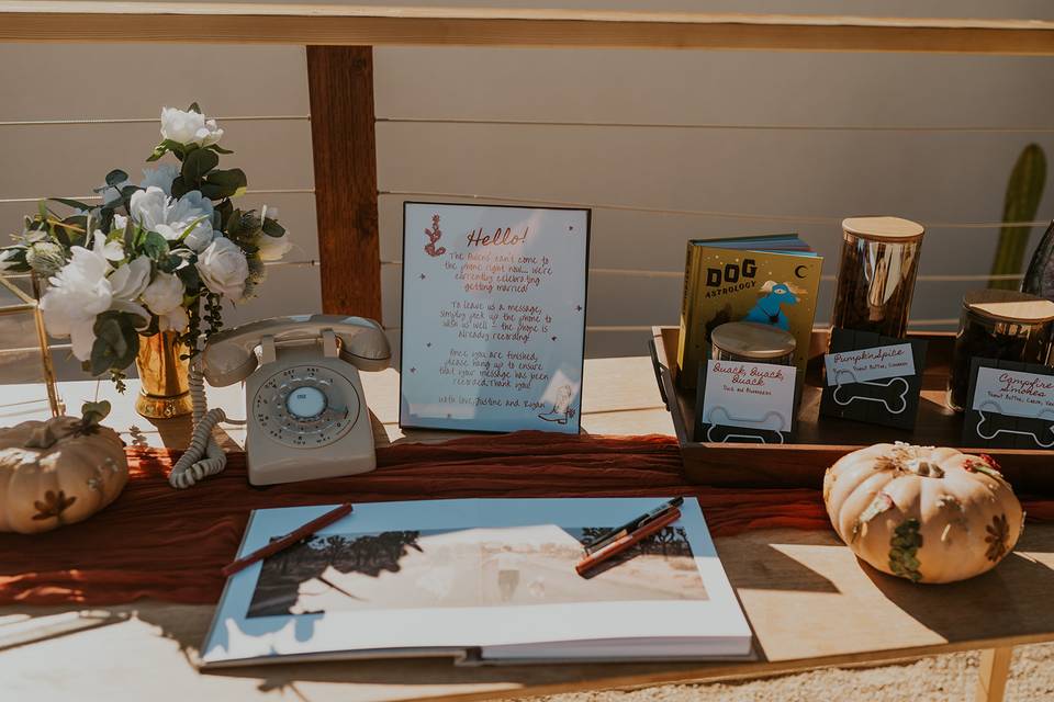 Pup friendly welcome table