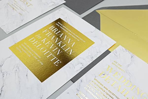 Gold foil and marble