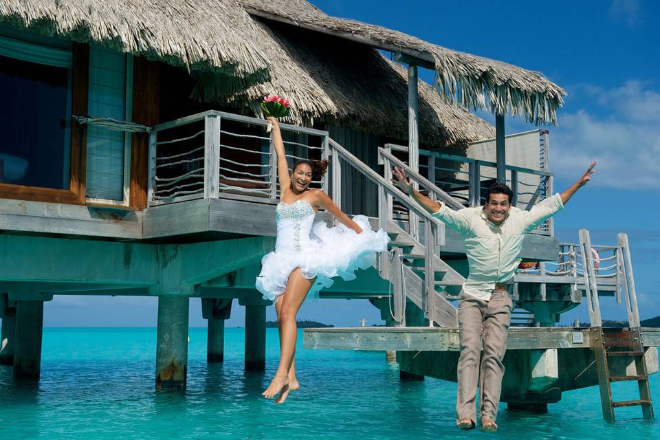 Have wedding ceremony on the beach under the gaze of Bora Bora's famed Mount Otemanu | Honeymoons by Tahiti.com