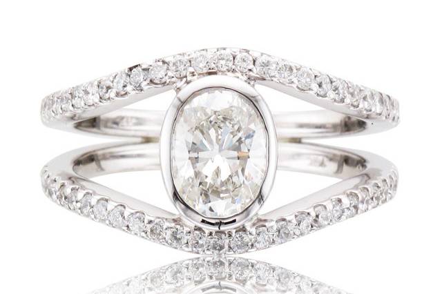 Custom Designed Oval Diamond engagement ring by Spectrum Art & Jewelry