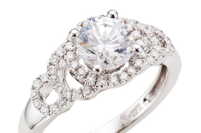 Elma Gil Round Diamond Ring with Diamond accents