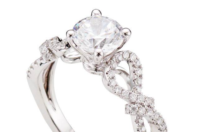 Elma Gil Round Diamond Ring with Diamond accents