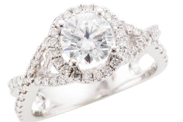 Elma Gil Round Diamond Ring with Diamond accents