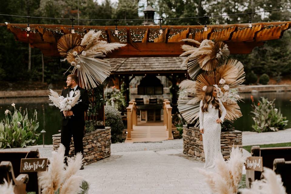 Boho Palm Leaf Installation