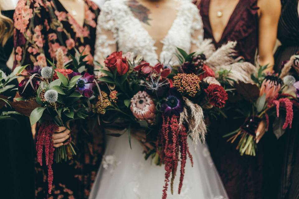 Moody bridal florals