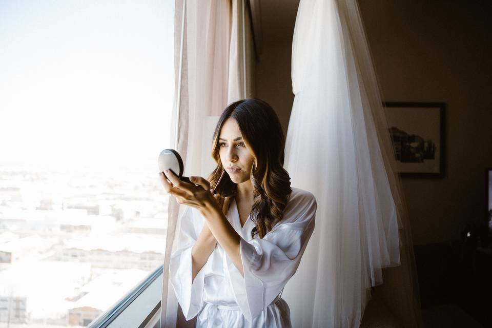 Bride getting ready