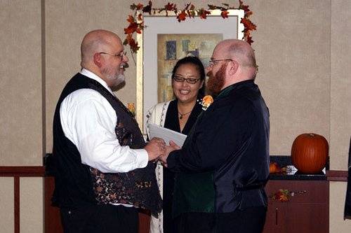 LGBT wedding officiant at South Orange County hotel.