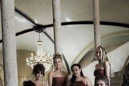 The bride with her bridesmaids