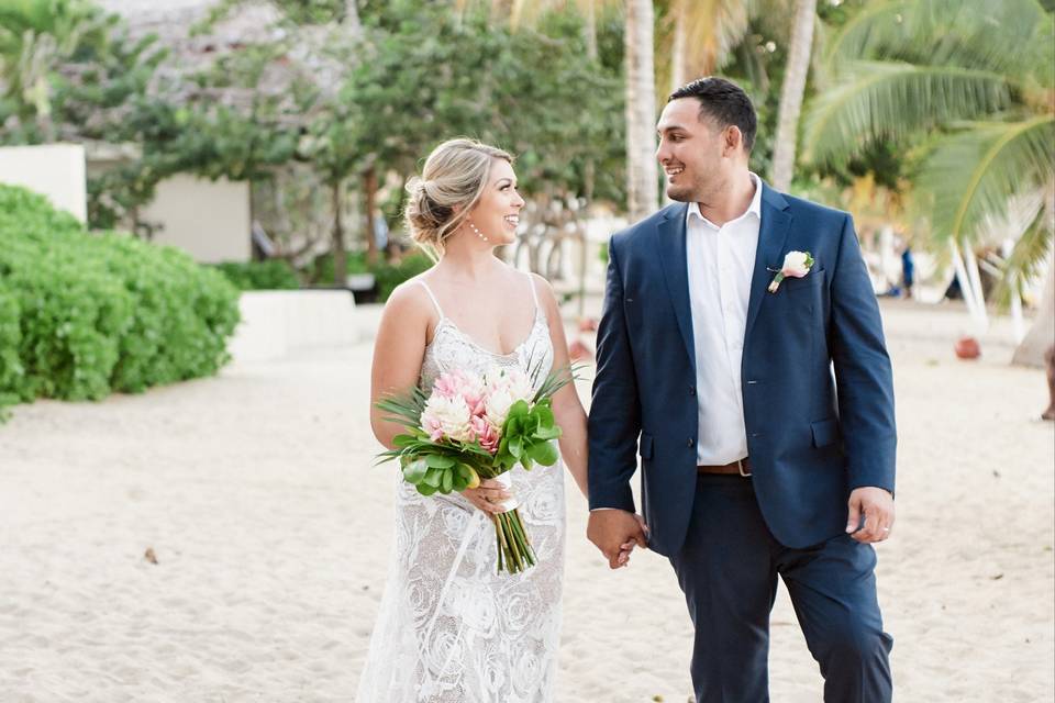 Newlyweds on Beach