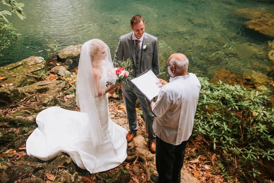 Waterfall wedding