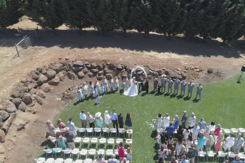 Aerial View of Wedding