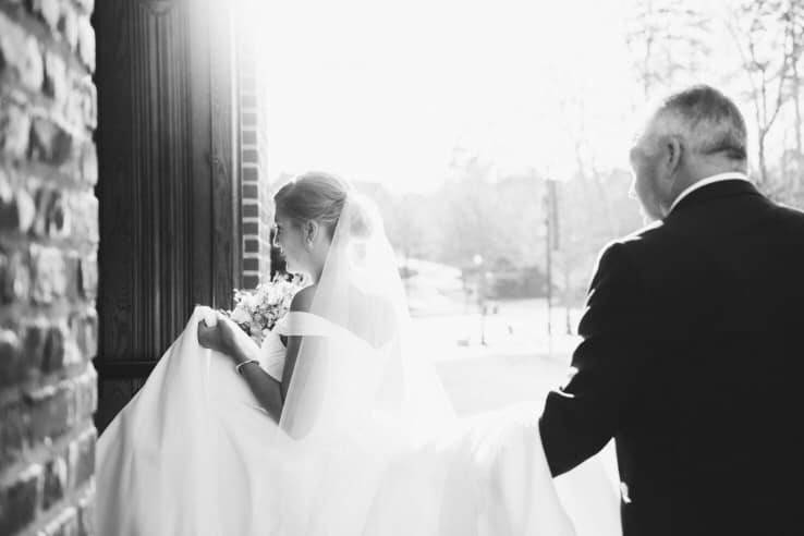 Father escorting bride