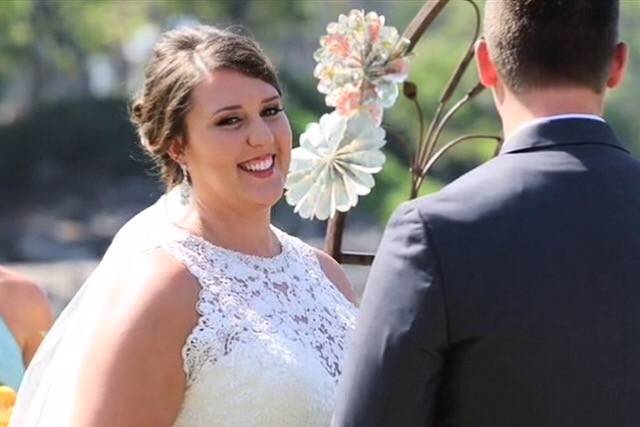 Excited bride