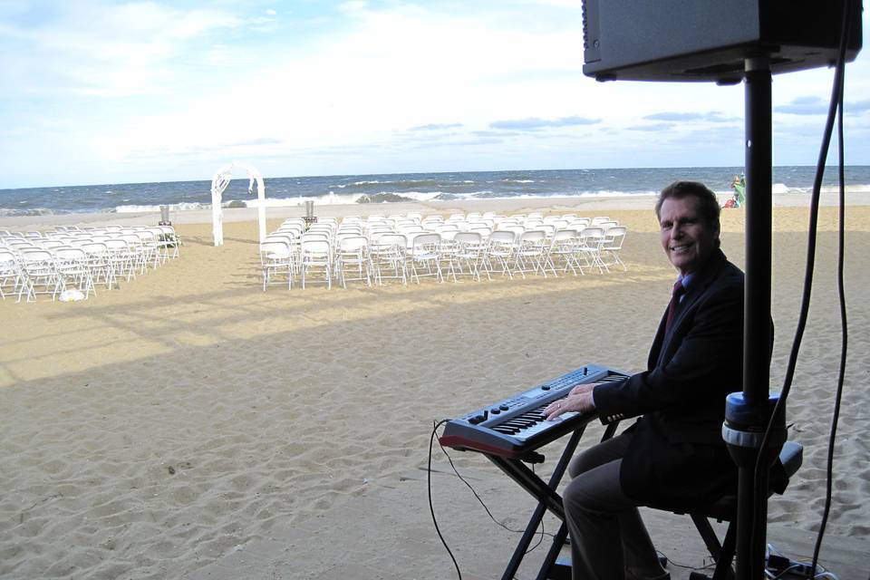 Playing by the beach