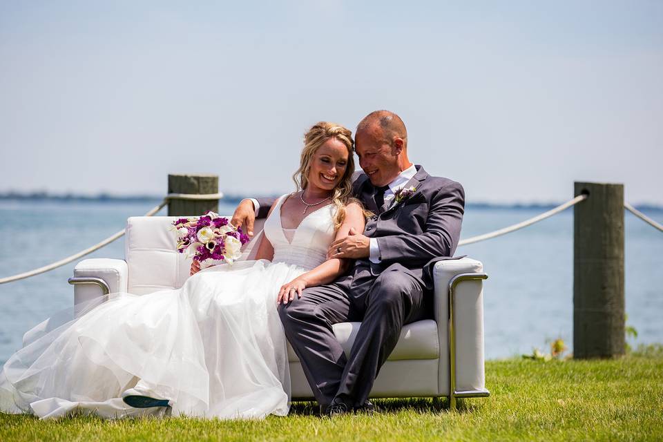 Couple seated