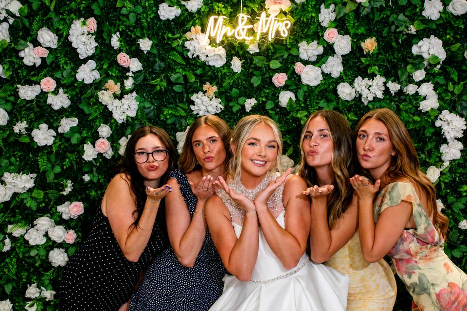 Bridesmaids Blowing Kisses