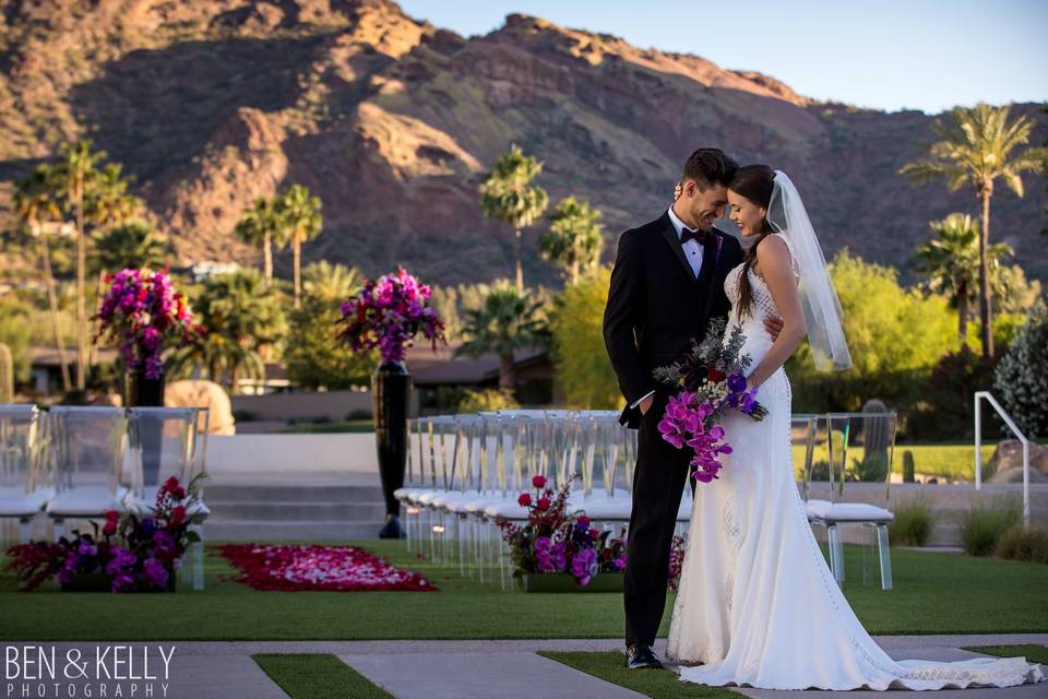 With a breathtaking view of Camelback Mountain, our wedding ceremony location is unsurpassed!