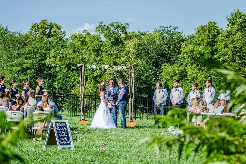 Side lawn is perfect location for ceremony.Photo by:  Shawn Spry