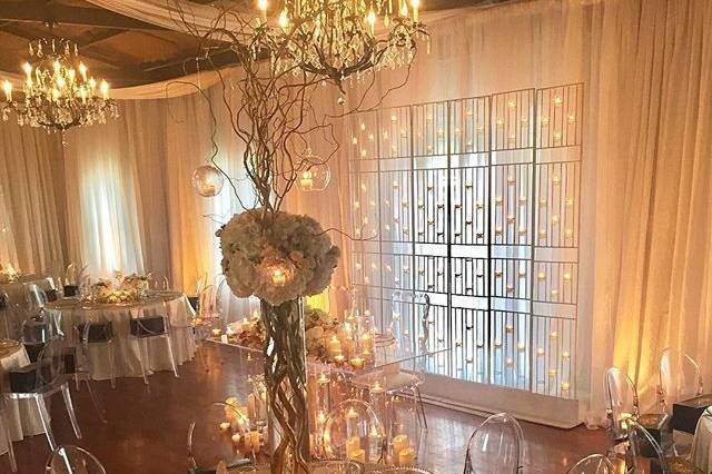 Table set up with centerpiece