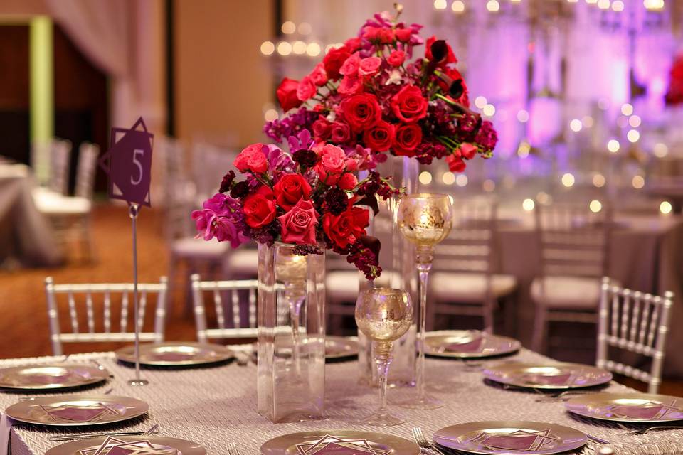 Table set up with centerpiece